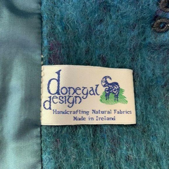 Donegal Design Blue Ireland Wool Mohair Jacket - Picture 10 of 11